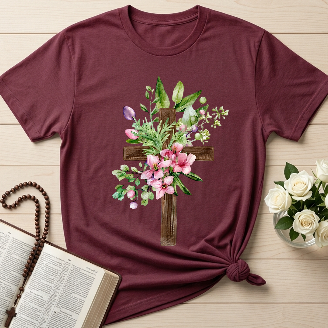 Floral Cross Christian 01