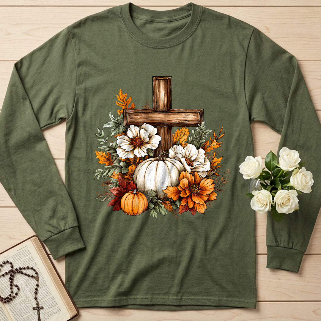 Floral Pumpkin Cross 01