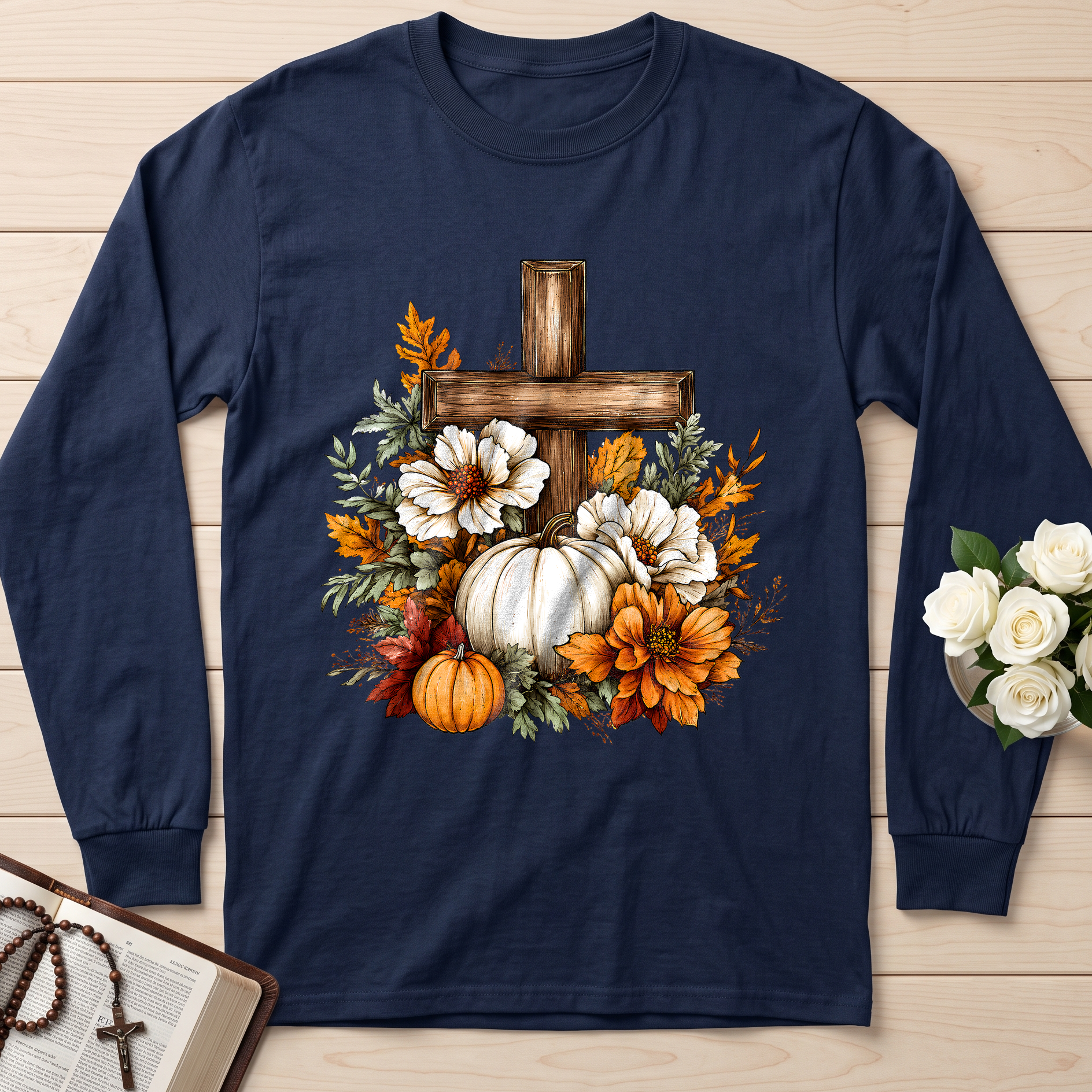 Floral Pumpkin Cross 01