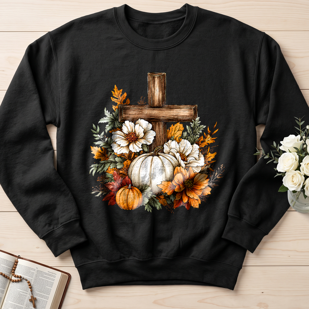 Floral Pumpkin Cross 01