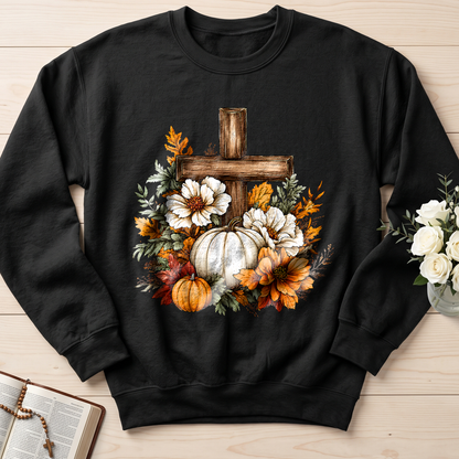 Floral Pumpkin Cross 01