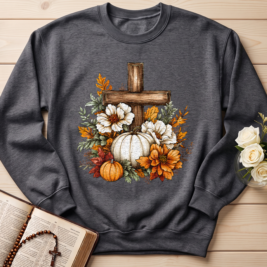 Floral Pumpkin Cross 01