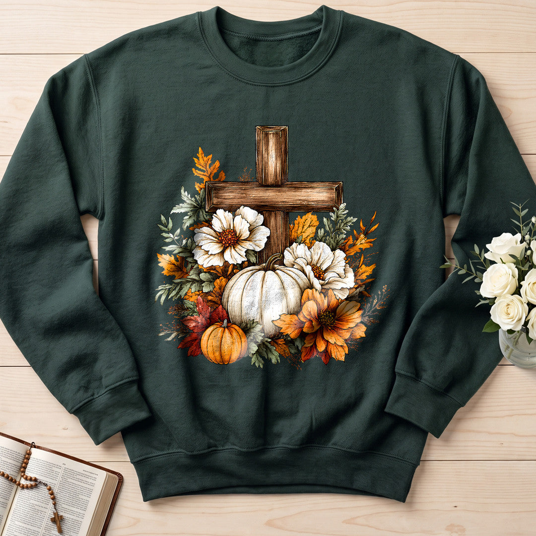 Floral Pumpkin Cross 01