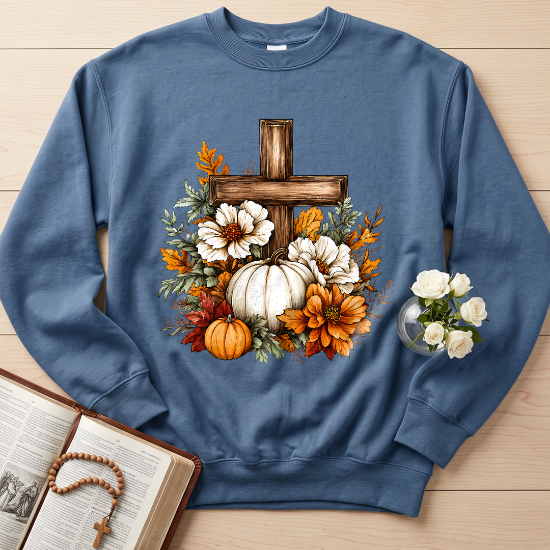 Floral Pumpkin Cross 01