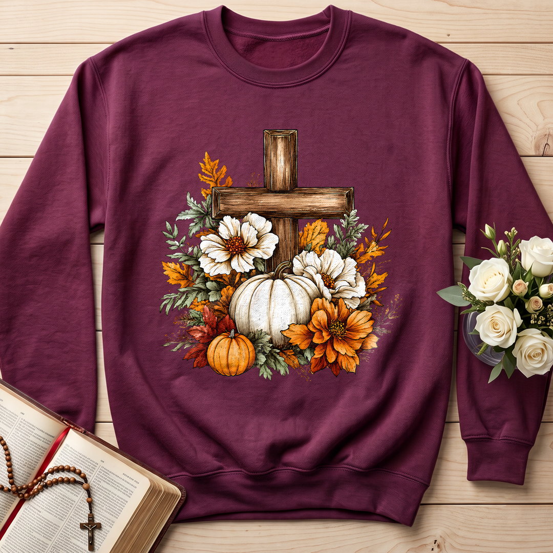 Floral Pumpkin Cross 01