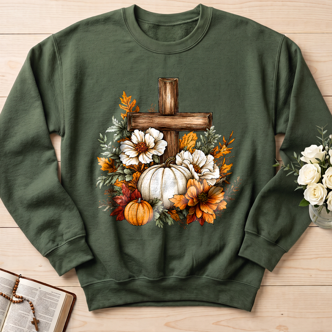 Floral Pumpkin Cross 01