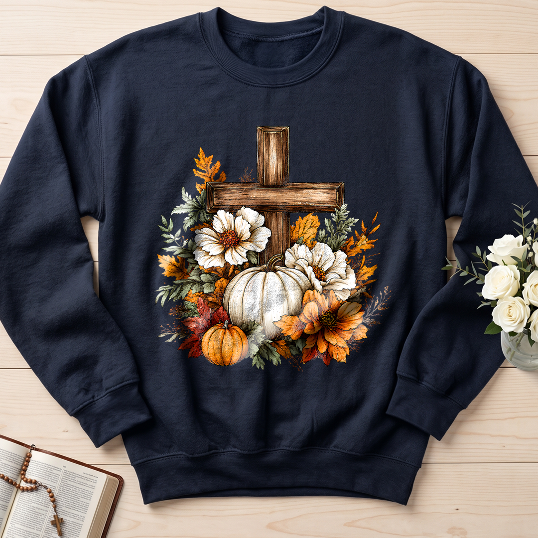 Floral Pumpkin Cross 01