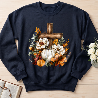 Floral Pumpkin Cross 01