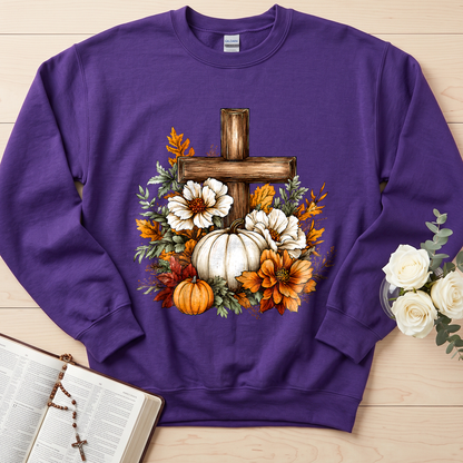 Floral Pumpkin Cross 01