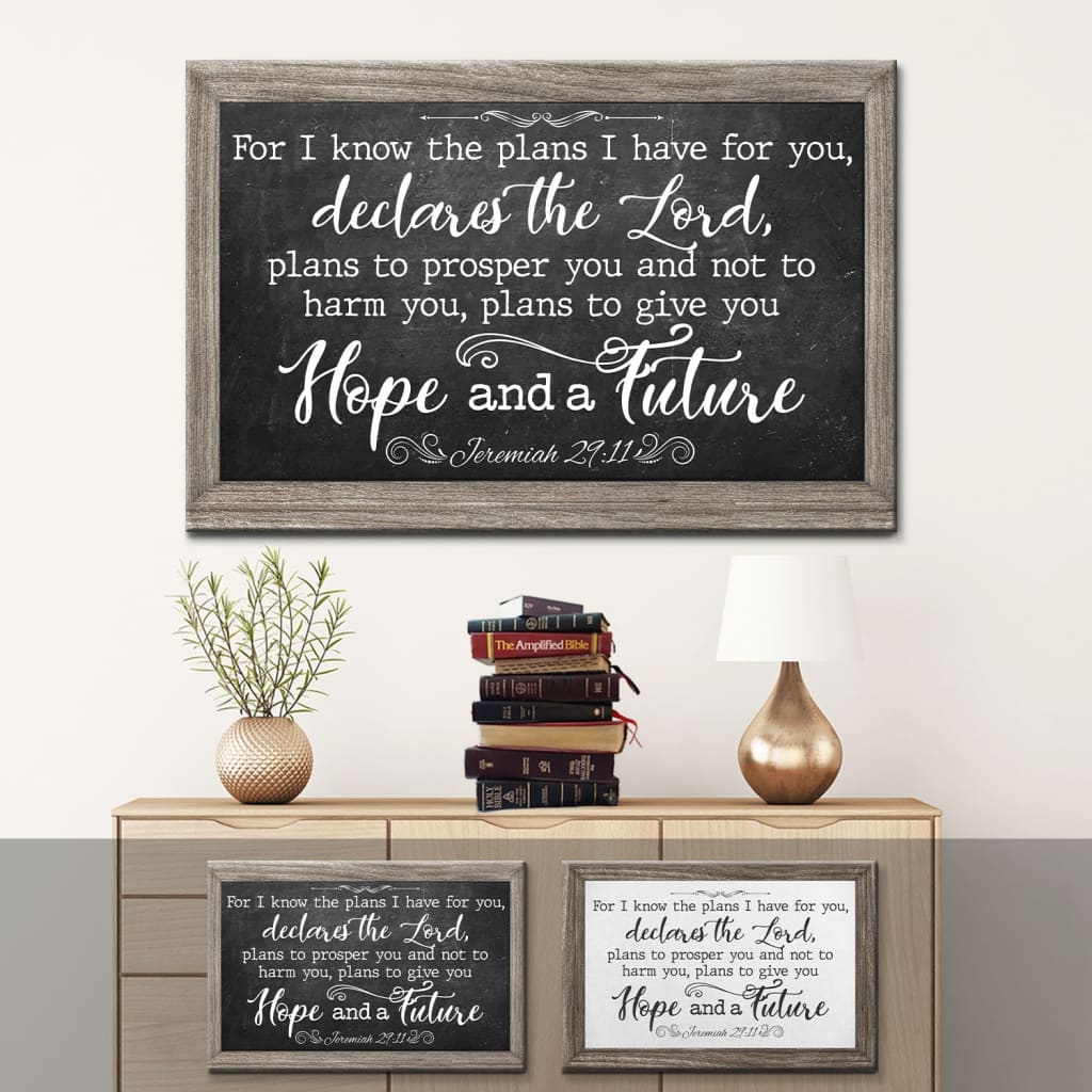 For I Know The Plans I Have For You Jeremiah 29:11 Bible Verse Wall Art Canvas
