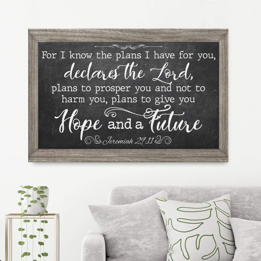 For I Know The Plans I Have For You Jeremiah 29:11 Bible Verse Wall Art Canvas