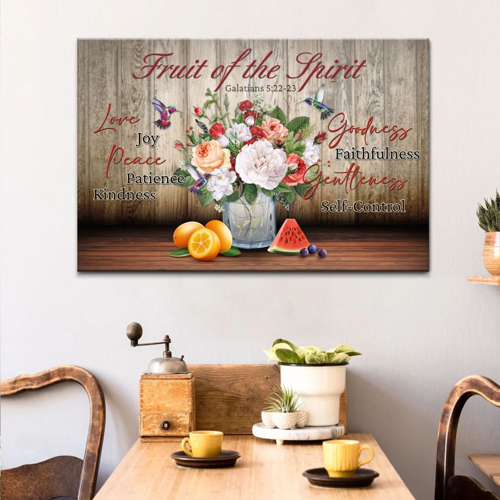 Fruit of the Spirit Galatians 5:22-23 Christian Wall Art Canvas