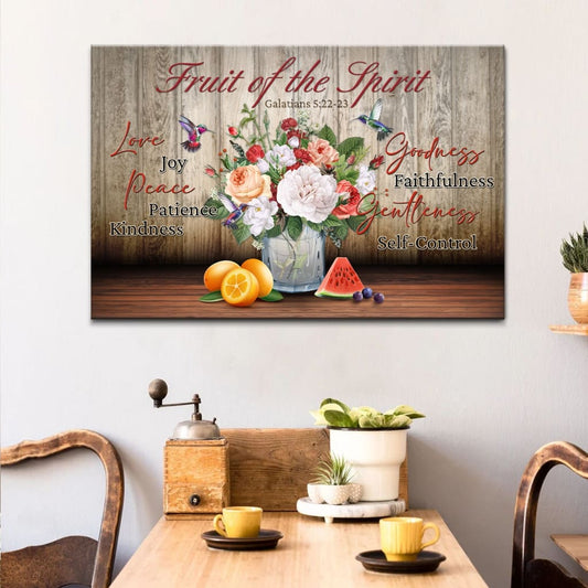 Fruit of the Spirit Galatians 5:22-23 Christian Wall Art Canvas