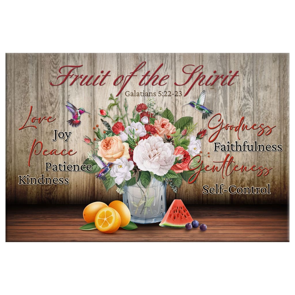 Fruit of the Spirit Galatians 5:22-23 Christian Wall Art Canvas