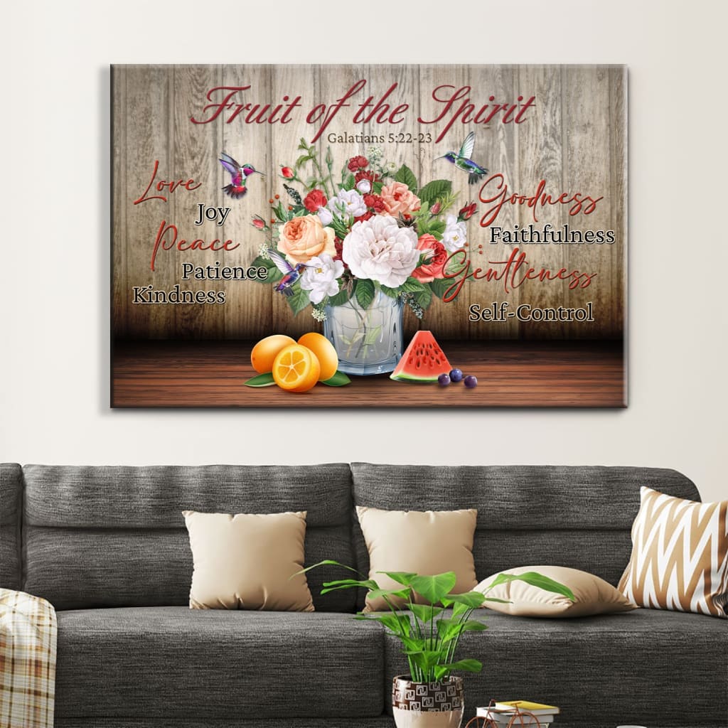 Fruit of the Spirit Galatians 5:22-23 Christian Wall Art Canvas