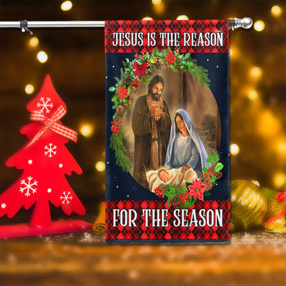 Jesus Christmas Flag Jesus Is The Reason For The Season Nativity Christmas Holy Family Flag