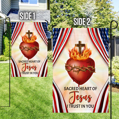 Sacred Heart Of Jesus I Trust In You Jesus American Flag