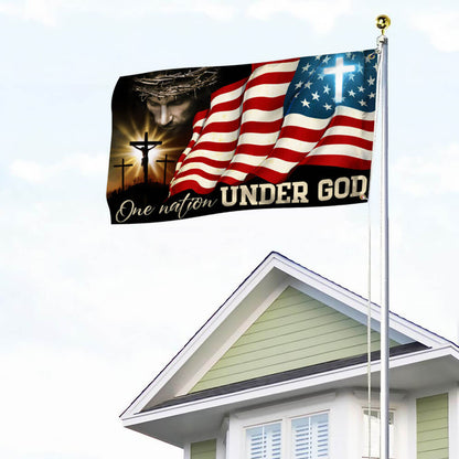 Flagwix American Flag - One Nation Under God, Jesus Christian Patriotic American Grommet Flag