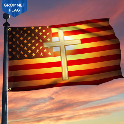 Jesus Flag Jesus Cross Grommet Flag