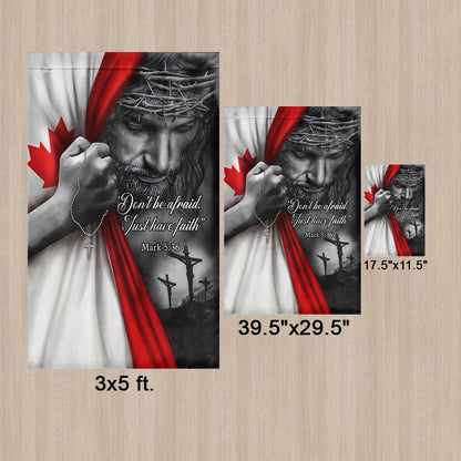 Jesus Christian Flag Don't Be Afraid  Just Have Faith Patriot Flag TRL06F1
