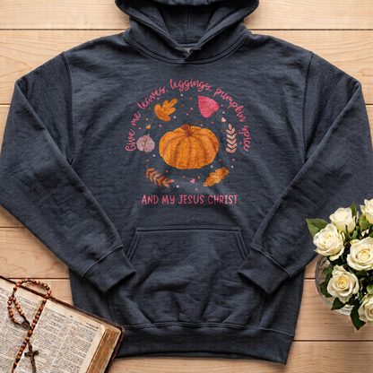 Give Me Leaves Leggings Pumpkin Spice And My Jesus Christ 01