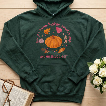 Give Me Leaves Leggings Pumpkin Spice And My Jesus Christ 01