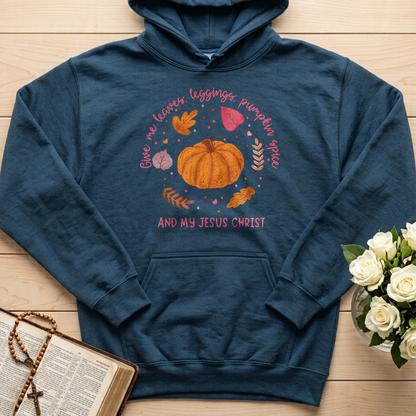 Give Me Leaves Leggings Pumpkin Spice And My Jesus Christ 01
