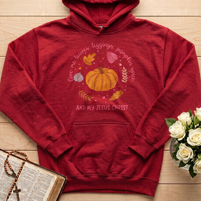 Give Me Leaves Leggings Pumpkin Spice And My Jesus Christ 01