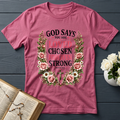 God Says You Are Loved Chosen Forgiven Strong Isaiah 43.1 01