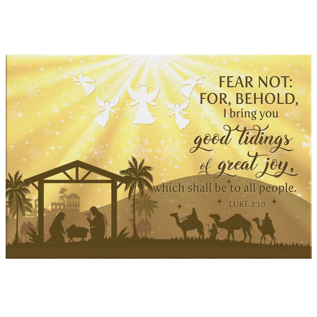 Good Tidings Of Great Joy, Christmas Nativity Scene, Wall Art Canvas