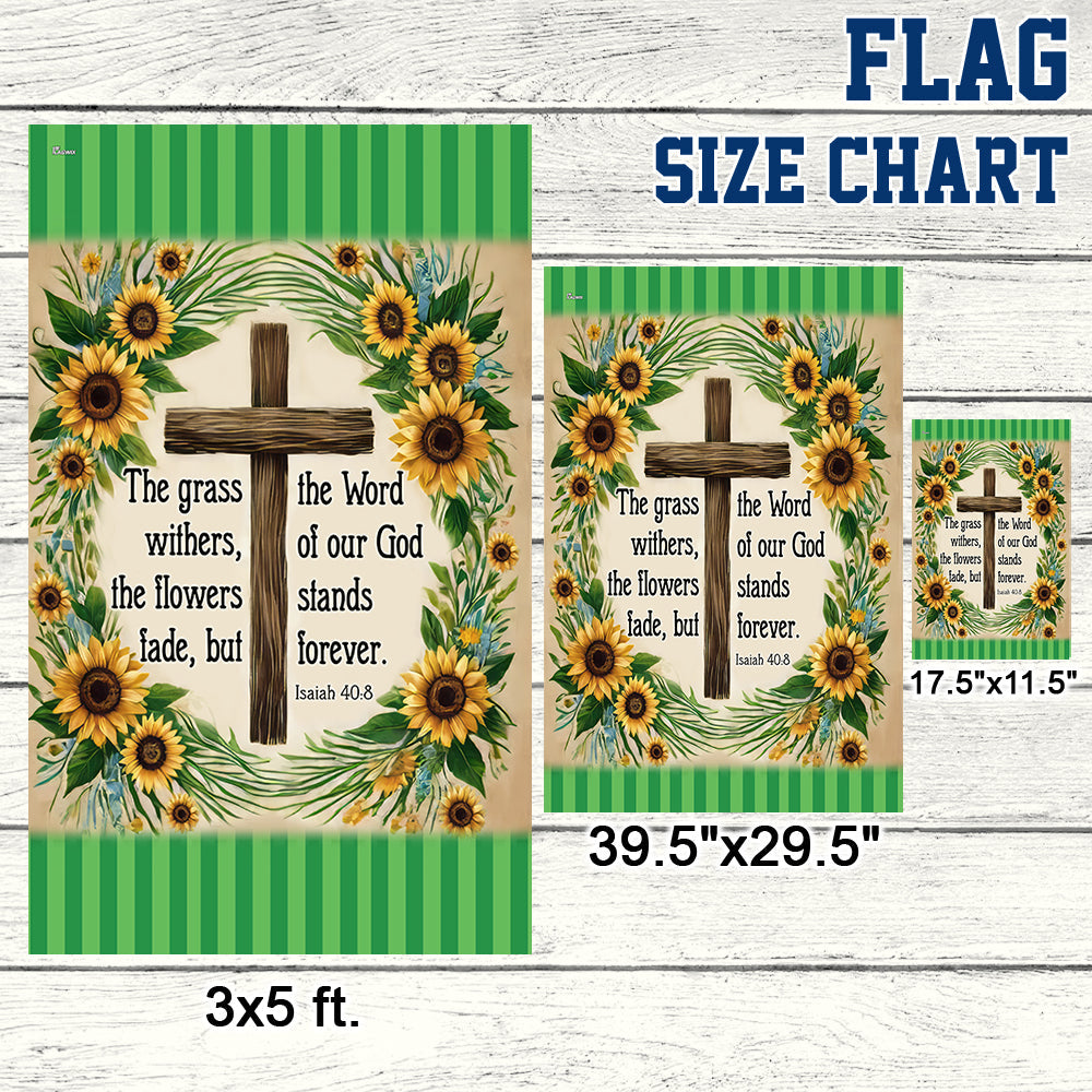 Bible Verse Christian Flag The Word Of Our God Stands Forever Flower Garden House Flag