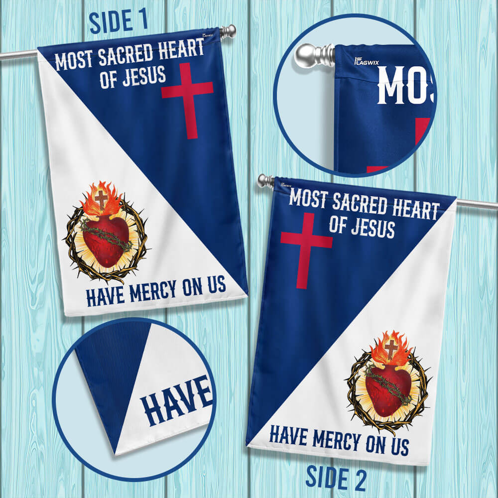 Sacred Heart Of Jesus Have Mercy On Us, Jesus Christian Catholic Flag