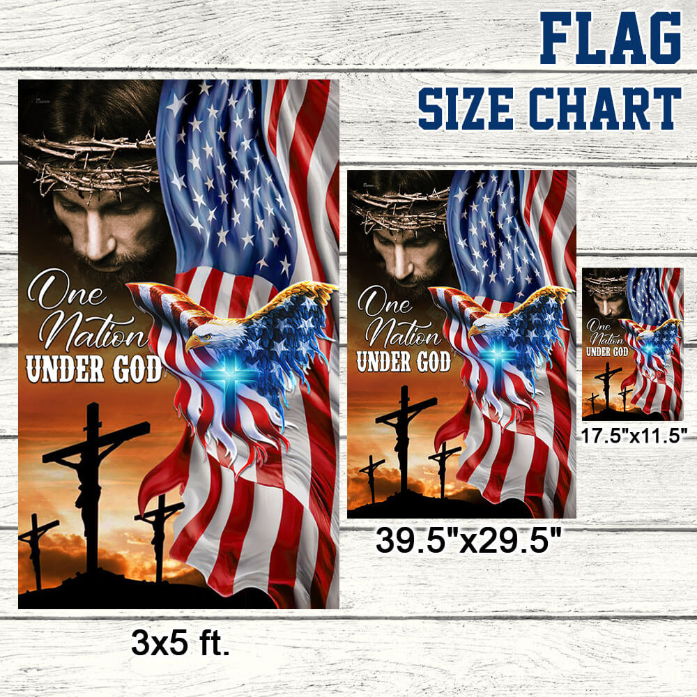 Flagwix American Flag - One Nation Under God, Jesus Christian American Patriotic Eagle Flag