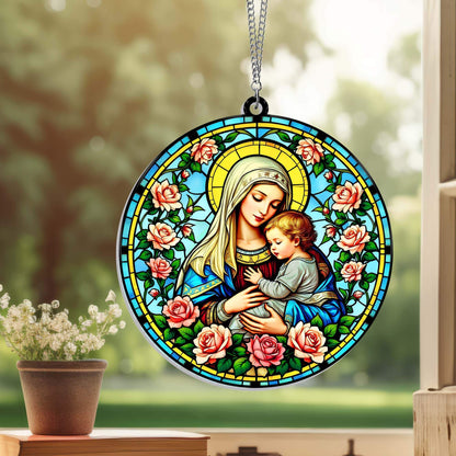 Virgin Mary Mother of Jesus Suncatcher Acrylic Hanging Sign
