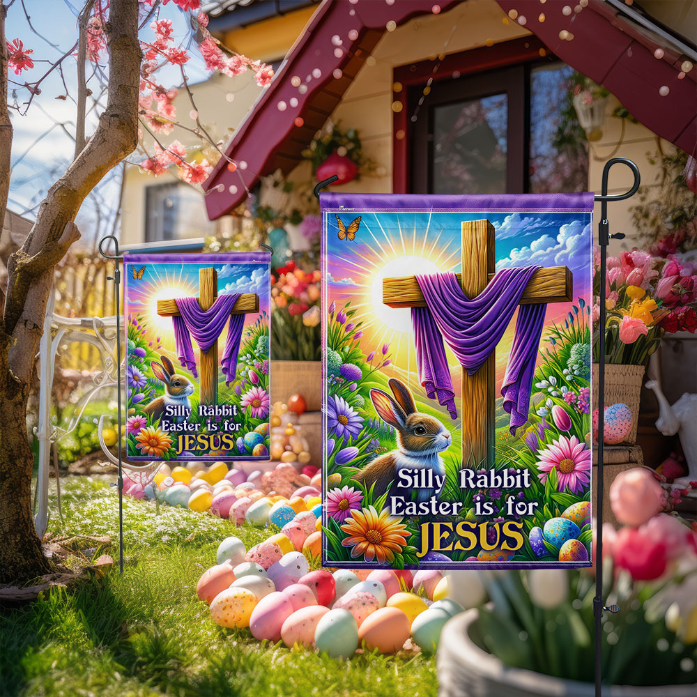 FLAGWIX Easter Bunny Jesus Christian Cross Silly Rabbit Easter Is For Jesus Flag