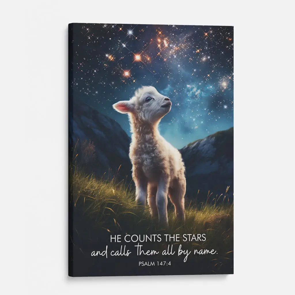 He Counts The Stars And Calls Them All By Name Psalm 147:4 Wall Art Canvas