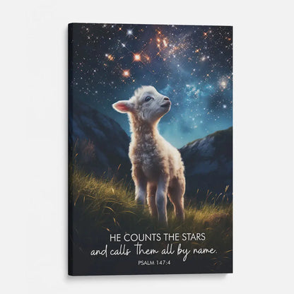 He Counts The Stars And Calls Them All By Name Psalm 147:4 Wall Art Canvas