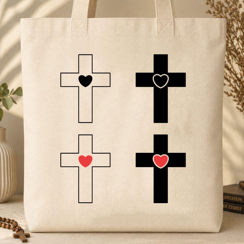 heart cross 10 Tote Bag