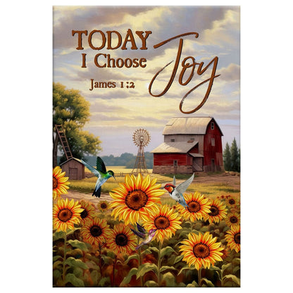 Today I Choose Joy, American Farm, James 1:2 Wall Art Canvas