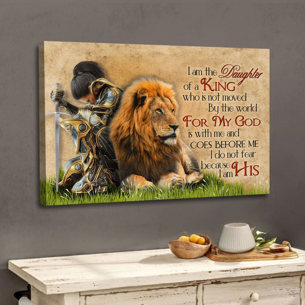 Daughter of a King – Warrior Woman & Lion - Christian Wall Art Canvas