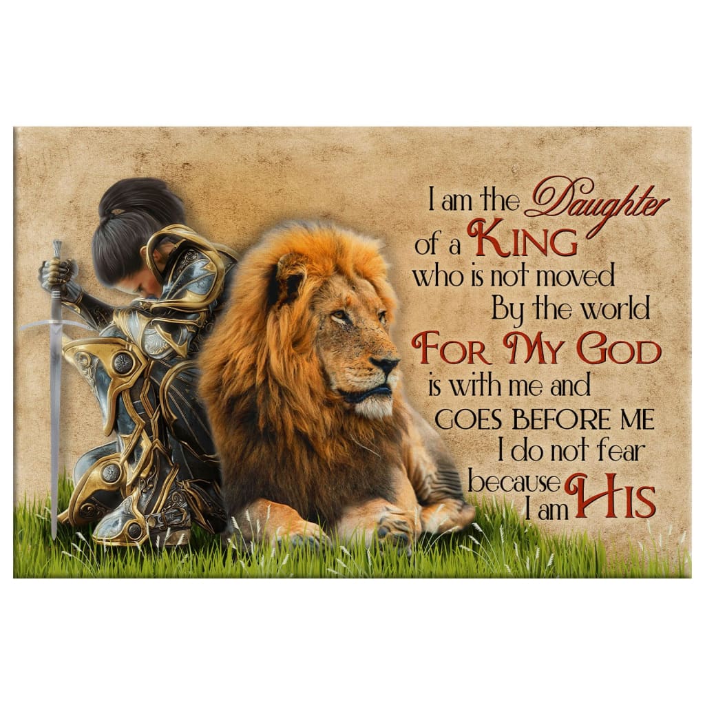 Daughter of a King – Warrior Woman & Lion - Christian Wall Art Canvas