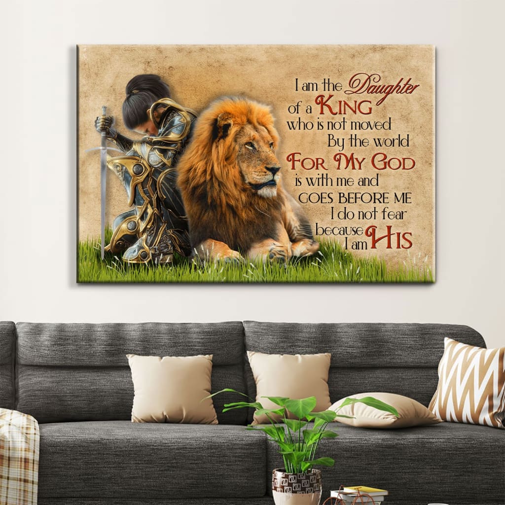 Daughter of a King – Warrior Woman & Lion - Christian Wall Art Canvas