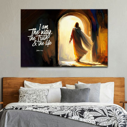 I Am The Way The Truth And The Life, Jesus Tomb, John 14:6 Wall Art Canvas
