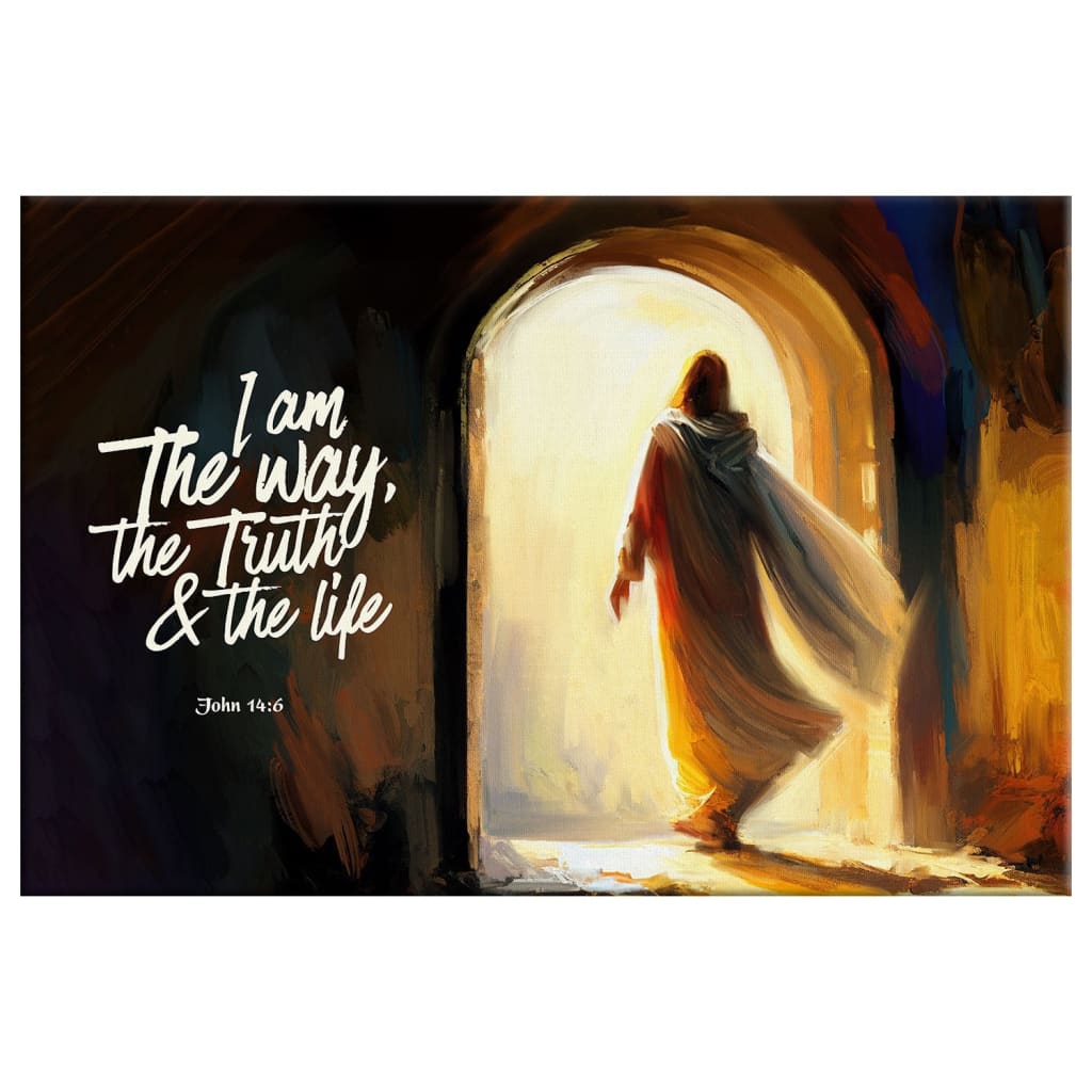 I Am The Way The Truth And The Life, Jesus Tomb, John 14:6 Wall Art Canvas