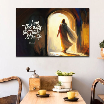 I Am The Way The Truth And The Life, Jesus Tomb, John 14:6 Wall Art Canvas
