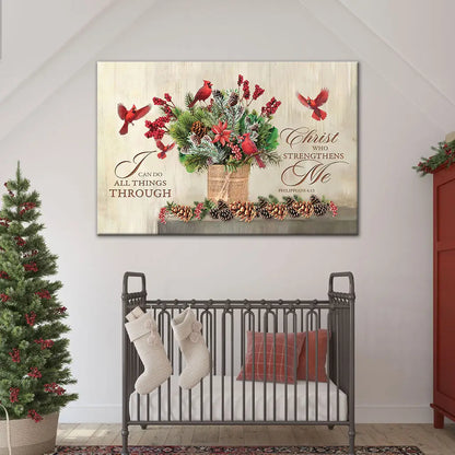 I Can Do All Things Through Christ Christmas Wall Art Canvas