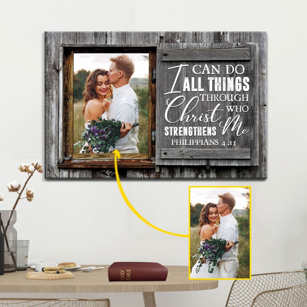 Personalized "I Can Do All Things Through Christ" Wall Art Canvas with Custom Photo