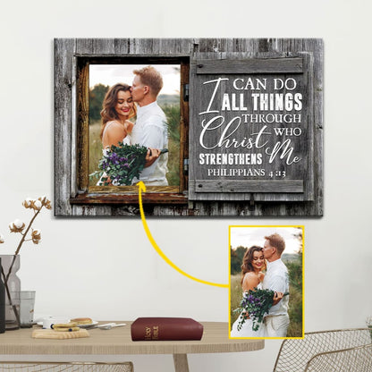 Personalized "I Can Do All Things Through Christ" Wall Art Canvas with Custom Photo