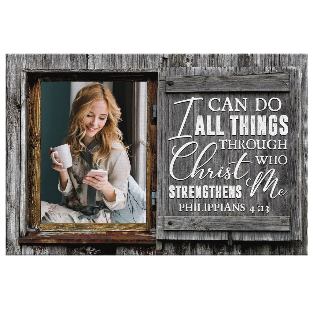 Personalized "I Can Do All Things Through Christ" Wall Art Canvas with Custom Photo