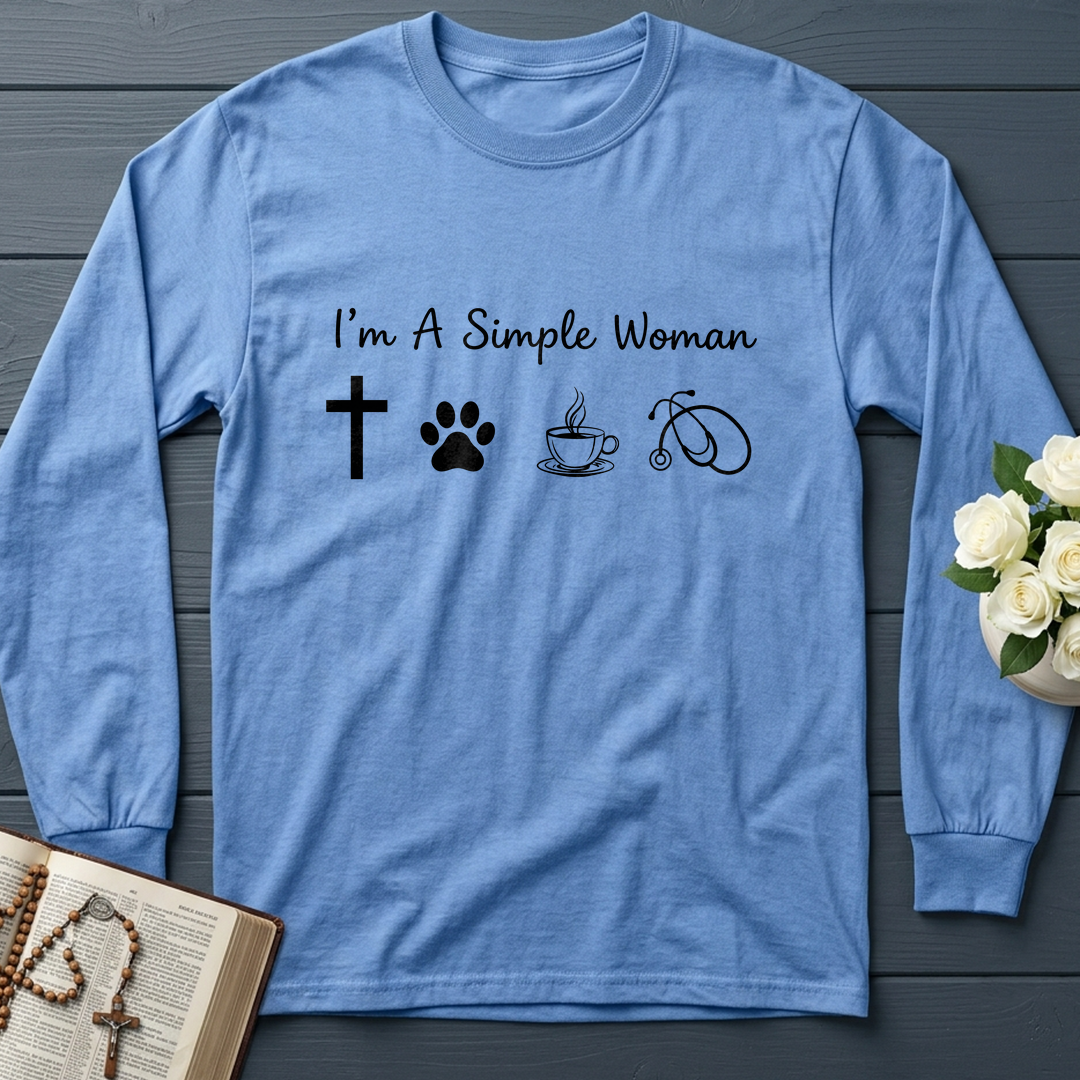 I'm A Simple Woman Cross Dog Cat Coffee Stethoscope 01